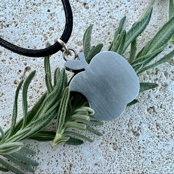Apple Pendant 🍎 with Faux Leather Cord - Picture 4 of 6